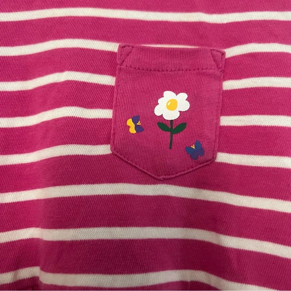Hanna Andersson Girls Striped Flower pocket Dress